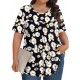 Tencede Womens Plus Size Tops Tunic Short Sleeve Crew Neck Shirts Casual Soft Blouse 1X-5X